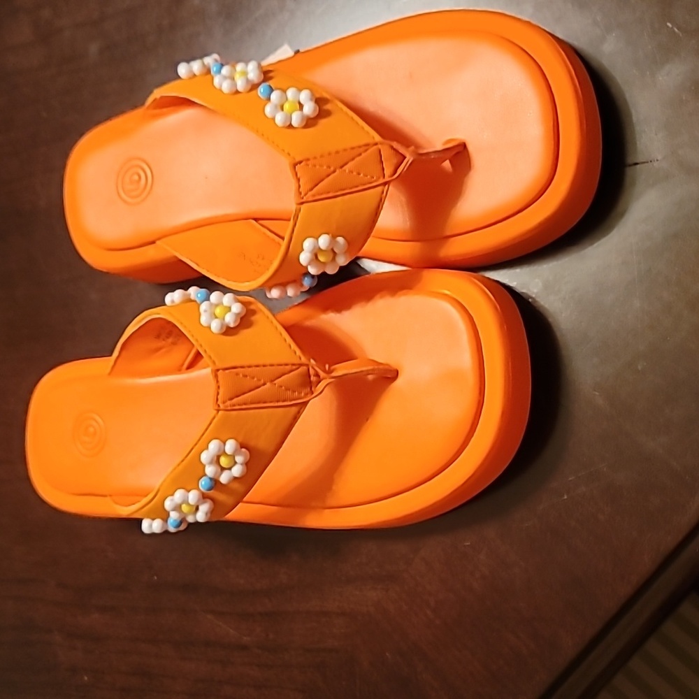 Orange thong sandals